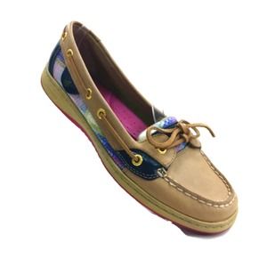 Women's Tan and Multicolor Boat Shoes